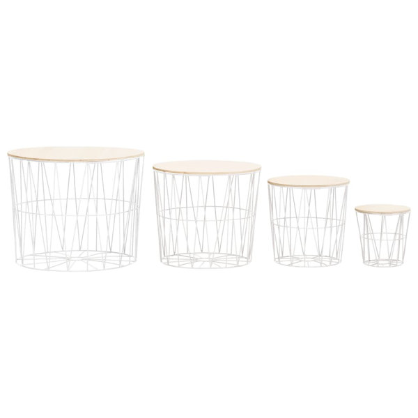 17 Stories Coffee Table Set 4 Pieces Round Living Room Furniture